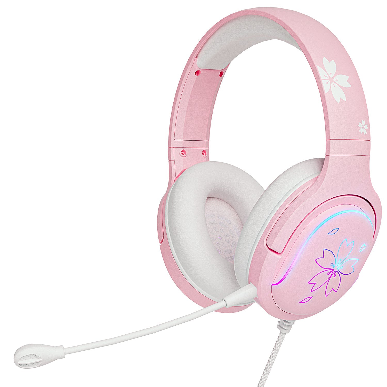 Cherry Blossom Pink RGB Gaming Headset with Mic Cherry Blossom Pink RGB Gaming Headset with Mic